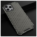 Honeycomb Armored iPhone 14 Pro Hybrid Case - Black