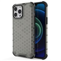 Honeycomb Armored iPhone 14 Pro Max Hybrid Case - Black