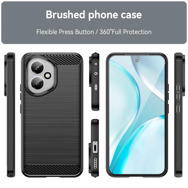 Coque Honor 400 Smart+ - Lot De 2 Avec Verre Trempé - TPU Souple Fibre De Carbone - Anti-chocs, Anti-rayures - Noir