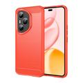 Honor 400 Pro Brushed TPU Case - Carbon Fiber - Red