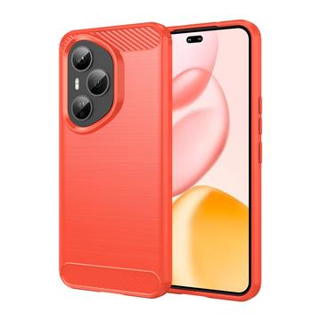 Honor 400 Pro Brushed TPU Case - Carbon Fiber - Red
