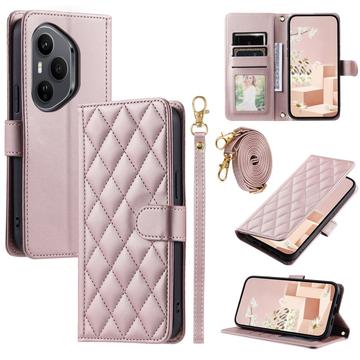 Honor 400 Pro Luxury Quilted Wallet Case - Rose Gold