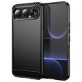 Honor 500 Brushed TPU Case - Carbon Fiber - Black