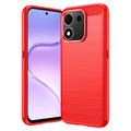 Honor 600 Smart Brushed TPU Case - Carbon Fiber - Red