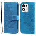 Honor 600 Smart Mandala Wallet Case with Wrist Strap - Blue