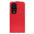 Honor 70 Pro Vertical Flip Case with Card Holder - Red