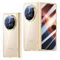 Honor Magic V6 Plastic Case with Outer Tempered Glass Screen Protector - Gold