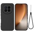 Honor Magic8 Liquid Silicone Case with Hand Strap - Black