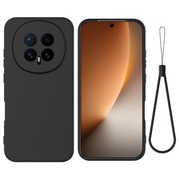 Honor Magic8 Liquid Silicone Case with Hand Strap - Black