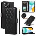 Honor X5c Plus Luxury Quilted Wallet Case - Black