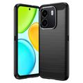 Honor X6e Brushed TPU Case - Carbon Fiber - Black