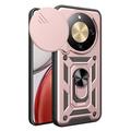 Honor X70/X9d/Magic8 Lite Rotary Ring Hybrid Case with Camera Shield - Rose Gold