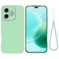 Honor X80i/600 Lite/500 Smart Liquid Silicone Case with Hand Strap - Green