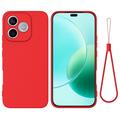 Honor X80i/600 Lite/500 Smart Liquid Silicone Case with Hand Strap - Red