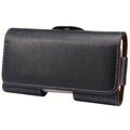 iPhone 5 / 5S / SE Horizontal Holster Leather Case - Black