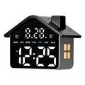 House-Shaped Multifunction LED Digital Alarm Clock - Black