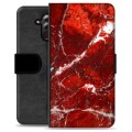 Huawei Mate 20 Lite Premium Wallet Case - Red Marble