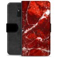 Huawei Mate 20 Pro Premium Wallet Case - Red Marble