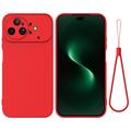 Huawei Nova 15 Ultra Liquid Silicone Case with Hand Strap - Red