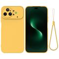 Huawei Nova 15 Ultra Liquid Silicone Case with Hand Strap - Yellow