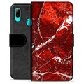 Huawei P Smart (2019) Premium Wallet Case - Red Marble