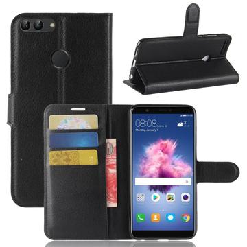Huawei P Smart Wallet Case with Magnetic Closure - Black