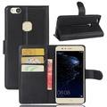 Huawei P10 Lite Wallet Case with Magnetic Closure - Black