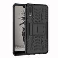 Huawei P20 Anti-Slip Hybrid Case with Kickstand - Black