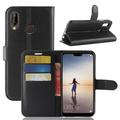 Huawei P20 Lite Wallet Case with Magnetic Closure - Black