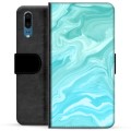 Huawei P20 Premium Wallet Case - Blue Marble