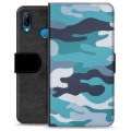 Huawei P30 Lite Premium Wallet Case - Blue Camouflage