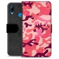Huawei P30 Lite Premium Wallet Case - Pink Camouflage
