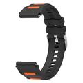 Huawei Watch GT 7/GT 7 Pro Quick Release Dual-Color Silicone Sports Strap - Black / Orange