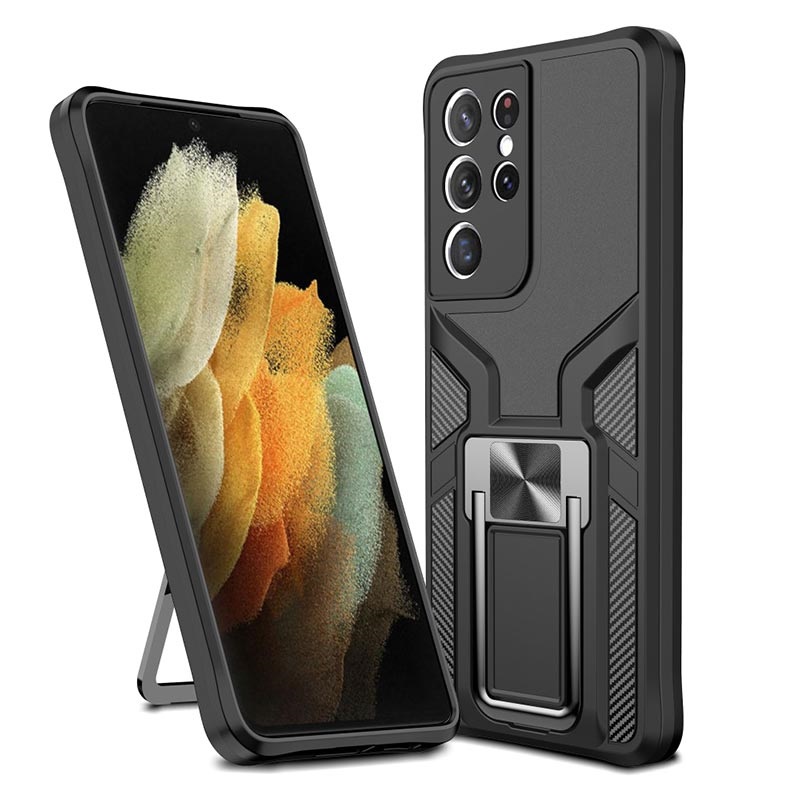 Samsung Galaxy S21 Ultra 5G Hybrid Case with Metal Kickstand
