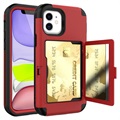 iPhone 12 Mini Hybrid Case with Hidden Mirror & Card Slot - Red