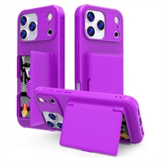 iPhone 17 Pro Max Hybrid Case with Hidden Mirror & Card Slot - Purple