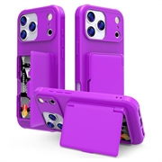 iPhone 17 Pro Hybrid Case with Hidden Mirror & Card Slot - Purple