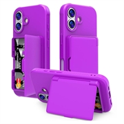 iPhone 17 Hybrid Case with Hidden Mirror & Card Slot - Purple