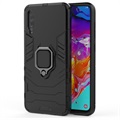 Samsung Galaxy A70 Hybrid Case with Ring Holder - Black