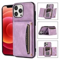 iPhone 14 Hybrid Case with Wallet - Purple