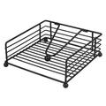 Iron Napkin Holder with Paper Press - Black