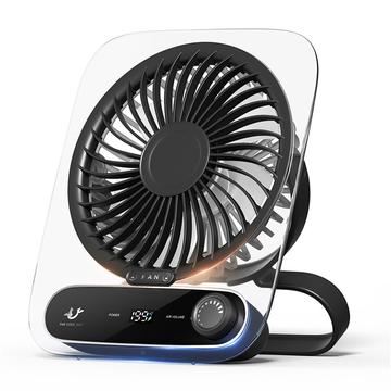 JF136 Wide-Angle Portable Desk & Hanging Fan with 199 Speed Level - Black