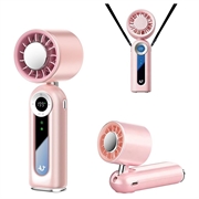 JF163 3-in-1 Portable Neck Cooling Fan - 4000mAh - Pink