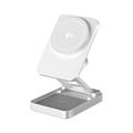 JJT-C42 Qi2 3-in-1 Aluminium Alloy Foldable Magnetic Wireless Charger - 15W