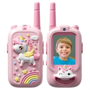 JK200 Kids Video Walkie-Talkie with Camera - 2 Pcs. - Pink Unicorn