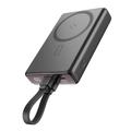 JOYROOM JR-PBM01 PD 20W 10000mAh Phone Power Bank Magnetic Wireless Charger with Built-in Cable / Kickstand