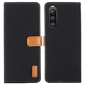 Sony Xperia 10 V Jeans Series Wallet Case - Black