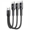 Joyroom 3-in-1 Short Charge & Sync Cable - 15cm - Black