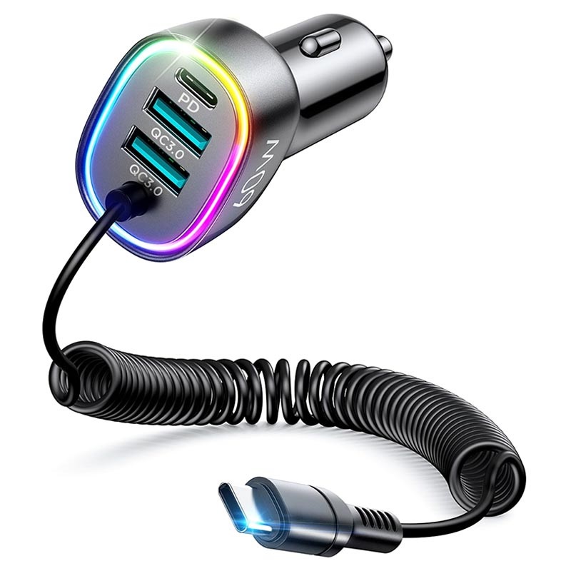 Cl07 3 In 1 Wired Car Charger (Type C) price in Pakistan at Symbios.PK