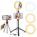 Joyroom JR-ZS233 LED Ring Light Tripod Stand & Vlogging Kit - 10.2"